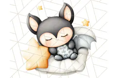 Sleeping Baby Animals PNG, Cozy Pajama Bedtime Clipart Png Product Image 5