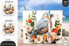 3D Cute Birds Tumbler Wrap| 3D Bird Sublimation Product Image 1