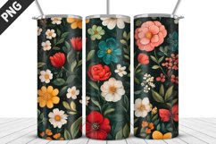 Flowers Tumbler Wrap | Sublimation Design | Tumbler PNG Product Image 1