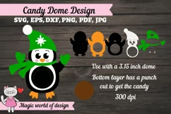 Penguin in the green hat Candy Dome svg, 3d svg cut file, Product Image 2