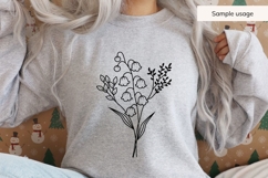 May Birth Flower Bouquet SVG - Lily of the Valley Product Image 5