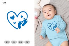 Baby Footprint SVG &amp; Clipart - Cute Baby Clipart Product Image 1