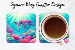 Turtle Mug coaster | Coaster | Sublimation Design Product Image 1