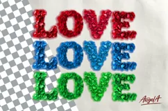 Valentine sayings Love word, valentine font, rose petals PNG Product Image 1