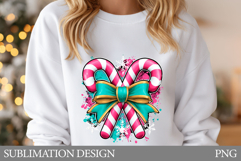 Candy Canes T-Shirt Design. Christmas Sublimation Product Image 1