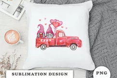 Valentines Gnomes Truck Clipart PNG Product Image 5
