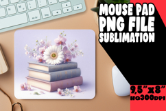 Vibrant Desk Mat Sublimation PNG, Books Product Image 1