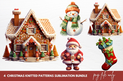 Christmas Knitted Patterns Sublimation Clipart Product Image 1