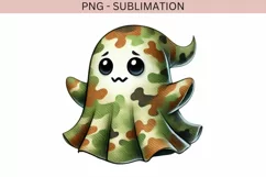 Cute Camo Ghost PNG | Ghost Camouflage for Kids Halloween Product Image 4