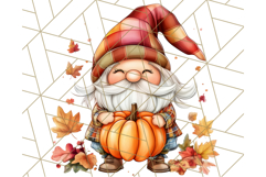 Fall Gnome PNG Clipart, Cute Autumn Gnomes with Pumpkins Product Image 5