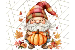 Fall Gnome PNG Clipart, Cute Autumn Gnomes with Pumpkins Product Image 5
