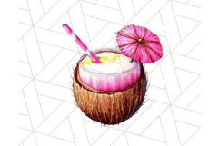 Pink Summer Clipart, Cute Beach Icons, Aesthetic PNG Product Image 5
