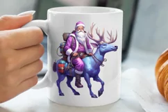 Christmas Purple Santa Claus Sublimation, Christmas PNG Product Image 5