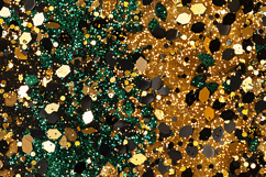 Confetti background with gold, green &amp; black shape &amp; glitter Product Image 1