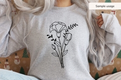 January Birth Flower Bouquet SVG - Carnations Product Image 5