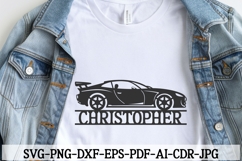 Race Car Monogram SVG | Car Laser Cut | Kids Room Wall Decor Product Image 5