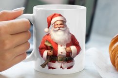 Watercolor Santa Claus Sublimation Clipart, Santa PNG Product Image 5