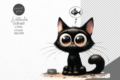 Cat Clipart, Funny kitten clipart, Cat clipart Product Image 1