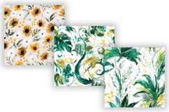 Summer Floral Seamless Pattern Pack, Watercolor Sunflower Product Image 5
