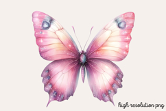 Gilter Pink Butterfly Clipart PNG Product Image 1