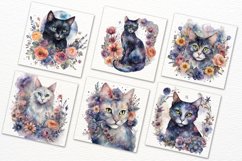 Watercolor Magical Cat, Celestial Black Cats Product Image 5