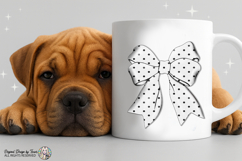 Polka Dot Bow PNG Chic Ribbon Fashion Coquette Design Product Image 6