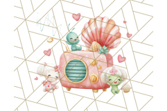 Alien Vacation Clipart PNG, Cute Summer Galaxy Art Clip Art Product Image 5