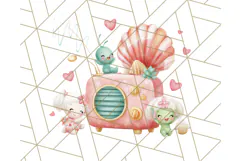 Alien Vacation Clipart PNG, Cute Summer Galaxy Art Clip Art Product Image 5