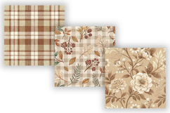 Mocha Toile Digital Paper Pack, Vintage Floral Toile Product Image 3