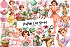 Mothers Day Sewing Clipart Set Of 49 Png Bundle Product Image 1