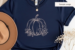 Hand Drawn Pumpkin SVG With Fall Leaves Product Image 5