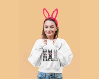 Checkered Patchwork Easter Bunny Png, Coquette Easter Bunny Product Image 4