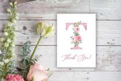 Watercolor pink floral alphabet Product Image 8