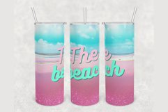 Thee Beach Ocean Sea Glitter 20oz sublimation design tumbler Product Image 1