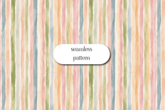 Peach Sage Stripe Seamless Pattern, Soft Painted Lines Product Image 1