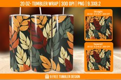 Autumn Flower Tumbler Wrap Designs, Sublimation Wrap Product Image 1