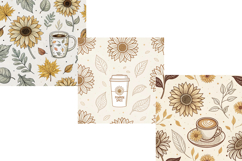 Sunflower Pumpkin Spice Latte Digital Paper, Digital Paper Product Image 5