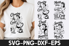 Retro Cleaning Lady Vintage Design SVG Product Image 1