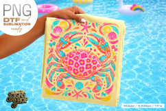 Floral Crab png, Coastal Summer Beach Design Product Image 1