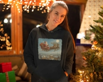 Vintage Santa Sleigh Ride Png | Retro Christmas Shirt Design Product Image 2