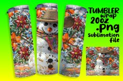 Christmas in July Snowman Tumbler Wrap 20oz Festive Vibes Product Image 1