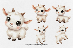 15 Bundle Watercolor Baby Goat Farm Sticker Kids Cartoon Art Product Image 5