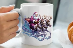 Christmas Purple Santa Claus Sublimation, Christmas PNG Product Image 5