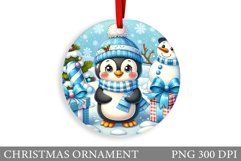 Cute Penguin Sublimation. Cute Penguin Christmas Ornament Product Image 1