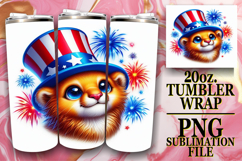 Joyful Spirits 20oz tumbler wrap, USA Animals Product Image 1