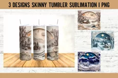 Winter 3D Tumbler Sublimation Designs PNG Product Image 1