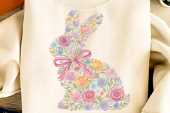 Brushstroke Easter Bunny PNG, Hand-painted Floral Easter PNG Product Image 5
