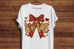 LOVE Valentine Glitter Bow Sublimation PNG Product Image 4