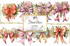Bow Clipart, 40 High Quality PNG files, Floral illustration Product Image 4