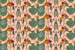 Botanical colorful decorative vegetables seamless pattern Product Image 1
